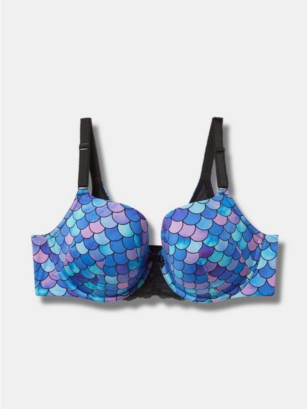 Torrid Plus Size Mermaid Print Underwire Bra in Blue Purple 42DD